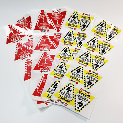 Vinile di carta impermeabile adesivo lucido del PVC CMYK degli autoadesivi dell'etichetta di avvertimento