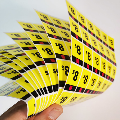 BOPP che commercializza gli autoadesivi promozionali permanenti delle etichette della stampa al minuto su ordinazione degli autoadesivi CMYK