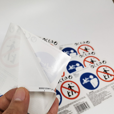 Vinile di carta impermeabile adesivo lucido del PVC CMYK degli autoadesivi dell'etichetta di avvertimento