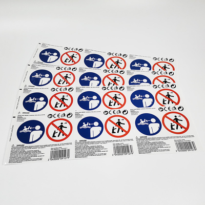 Vinile di carta impermeabile adesivo lucido del PVC CMYK degli autoadesivi dell'etichetta di avvertimento