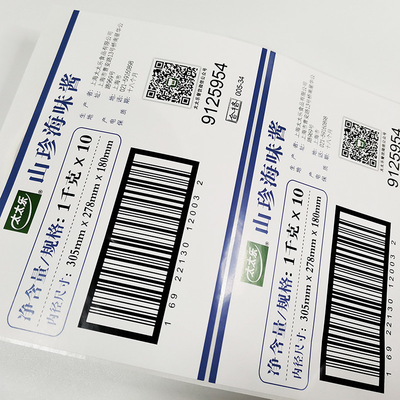 Chiaro stampatore Paper del vinile di BOPP delle etichette del codice a barre al minuto su ordinazione ovale del QR Code CMYK