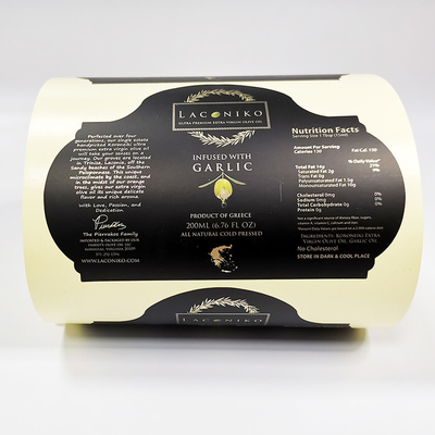Autoadesivo stampabile impermeabile del vinile di Matt Lamination Sticky Food Labels Olive Oil BOPP