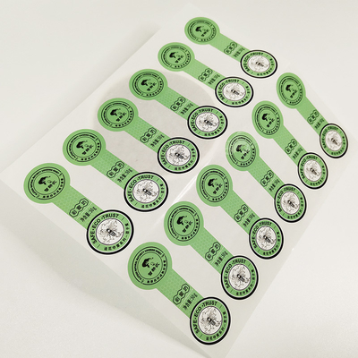 L'alimento verde della lecca-lecca etichetta adesivo gli autoadesivi tagliati per il PMS di Pantone delle scatole di sigillamento