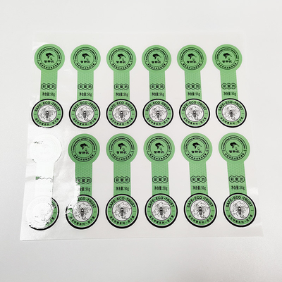 L'alimento verde della lecca-lecca etichetta adesivo gli autoadesivi tagliati per il PMS di Pantone delle scatole di sigillamento