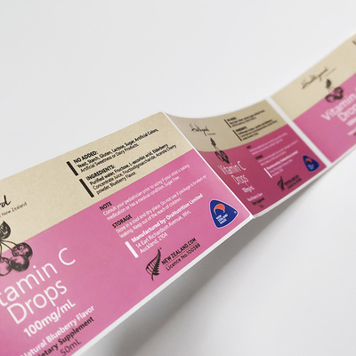 Etichetta farmaceutica smontabile che stampa le etichette della bottiglia della vitamina di CMYK