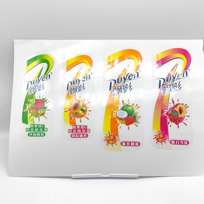 Etichetta bianca dell'autoadesivo di CMYK di progettazione dei cosmetici rettangolari cosmetici del PVC Pantone