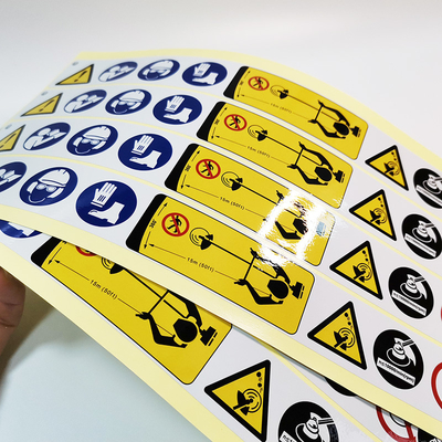 Etichetta di avvertimento rettangolare di sicurezza degli autoadesivi riflettenti su ordinazione BOPP di stampa offset