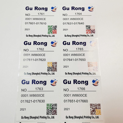 BOPP filma i dati variabili identifica la stampa dell'etichetta rettangolare ovale di codice di Qr