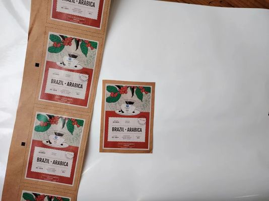 Identificazione del prodotto con adesivi professionali sull'etichetta dell'imballaggio